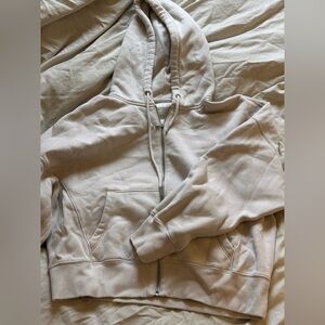 Abercrombie Soft Essentials Zip Up Hoodie - Beige - Large